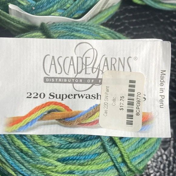 6X NWT Cascade Yarns 220 Superwash Paint 100% Superwash Wool Color 9770 Lot 5165 - Picture 3 of 9